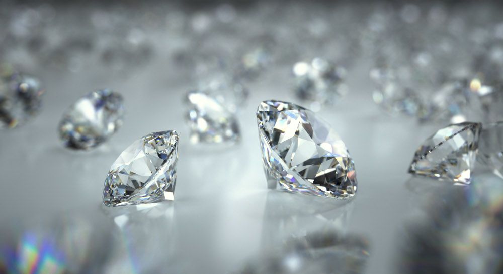 Diamanten unterschiedlicher Grösse unterschiedliche Carat Zahl 1 Carat 1-Caräter